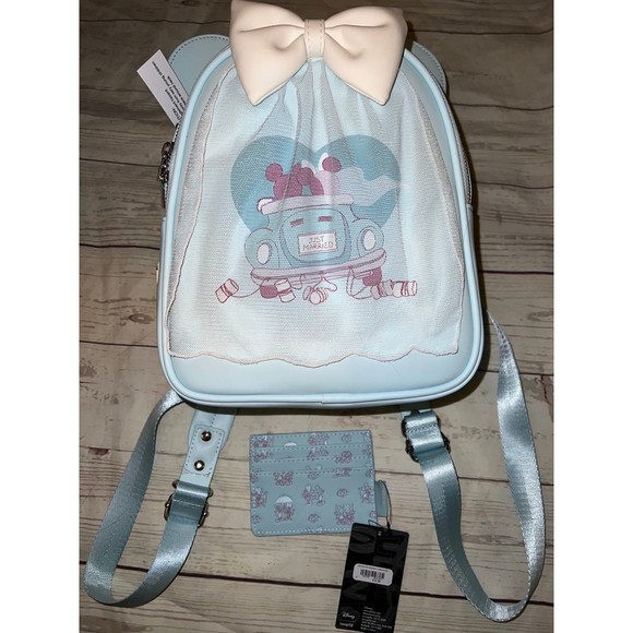 Loungefly Disney Minnie & Mickey Mouse Wedding Mini Backpack & Cardholder